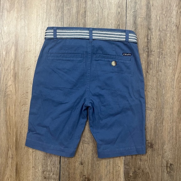 Chaps Boys Shorts Sz 10 Blue With Belt Stretch Twill Flat Front Pockets NWT $36 - Picture 9 of 10